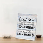 Funny Veterinarian Gifts Farmhouse Dog Canvas Wall Art Decor Veterinary Vet Gift for Women Good Veterinarians Talk To Animals Rustic Sign Painting Plaque Home Decoration (11.5 X 15 Inches, Framed)