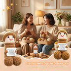 Funny Positive Crochet Animals Gag Doll Emotional Support Stuffed plushies for Adult Men Women,Weird Things Motivational White Elephant (Brown W with Hat)