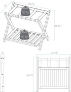Casual Home Luggage Rack, Walnut, Solid Wood