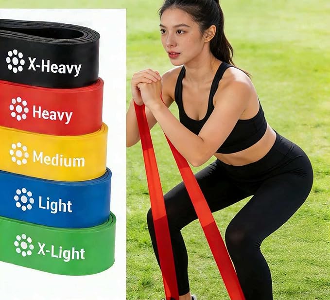 Resistance Band Fitness Set, Multi-Functional Home Workout Bands, Exercise Equipment for Strength Training, Yoga & Pilates, Unisex