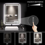LOAAO 24X32 LED Bathroom Mirror with Lights, Anti-Fog, Dimmable, Backlit + Front Lit, Lighted Bathroom Vanity Mirror for Wall, Memory Function, Tempered Glass, Shatter-Proof, ETL Listed