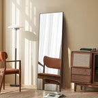 DUMOS 64"x21" Full Length Mirror, Full Body Mirror with Aluminum Alloy Thin Frame, Standing Mirrors with Leaning or Hanging, Suitable for Bedroom, Livingroom, Cloakroom, Black