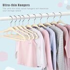 BAGAIL 50 Pack Kids Velvet Hangers 14 Inches Children's Clothes Hangers Non-Slip Baby Hangers for Infant/Toddler (Ivory)