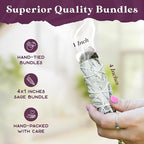 Gift Box of White Sage Smudge Sticks | California Sage Incense Sticks for Home Cleansing, Spiritual Smudging Rituals and Meditation | Sustainably Sourced 4 inch White Sage Bundle | Smudge Kit of 36