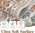 Moynesa Floral 5x7 Area Rugs, Machine Washable Rugs for Bedroom, Non Slip Boho Rugs for Living Room, Large Flower Stain Resistant Floor Carpet for Dining Room Home Office, Beige
