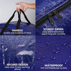 Cryster 10-Pack Blue Moving Bags with Strong Zippers,Heavy Duty Storage Totes With Comfortable Handles,Large Storage Totes for Student Supplies