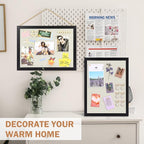 Teling 4 Pack Wood Bulletin Boards with Linen 12''x 16'' Cork Board for Walls with 90 Pushpin Decorative Wood Framed Display for School Office Home Decor (Black)