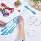 INFUNLY 24 Set DIY Dream Catcher Set Rainbow Colors Round Mini Dream Catcher Kit 2.8 Inch Handmade Dreamcatcher with Instructions Boho Hanging Ornament Making Kit for Bedroom Car Mirror Keychain Bag