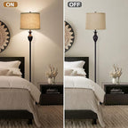 Burlap Lampshades Set of 2, 11.6" Top x 12.6" Bottom x 9.8" High, Brown Drum Shades for Table & Floor Lamps (Spider Fitter), Hand Crafted, Assembly Required