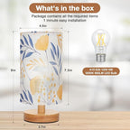 Fenmzee Ginkgo Table Lamp for Bedroom - Inline Control, Small Bedside Lamp with 3000K A15 LED Blub, Easy Assembly (Ginkgo Cream Shade, 9" Inline Control)