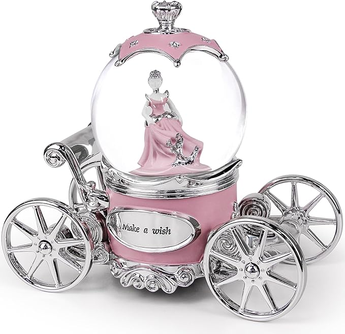 Cinderella Snow Globe for Girls, Music Box for Women with Color Changing LED Lights, Snowglobe Musical Boxes Gifts for Birthday Christmas Mother's Day Valentine's Day