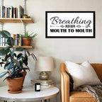 Scripture Verses 12x22in Wooden Wall Plaque with Life Positive Quote Breathing Perform Mouth to Mouth Rustic Chic Style Black Frame Wooden Plaque for Cottage New Home Farmhouse Porch Wall Decor