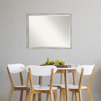 Amanti Art White Wall Mirror 23x29 Shiplap White Narrow Rectangle Bathroom Mirror for Wall Decor Living Room, Large Cottage Wood Frame, Hangs Horizonally and Vertically, Bathroom Decor, Beveled Edge