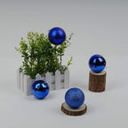 Emopeak 24Pcs Christmas Balls Ornaments for Xmas Christmas Tree - 4 Style Shatterproof Christmas Tree Decorations Hanging Ball for Holiday Wedding Party Decoration (Navy Blue, 2.4"/6.2CM)