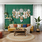 Dream Catchers Boho Wall Decor Moon and Sun Feather Handmade Traditional Dream Catcher Wall Hanging Decor for Kids Bedroom Adult Living Room Home Bohemian Decorations (Camels Set)