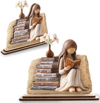 KATINAT Christian Gifts for Women, Bible Verse Desk Decor, God Says I Am Decorative Sign, Inspirational Religious Tabletop Plaque for Office Desk, Home, Prayer Room, Mother’s Day for Her