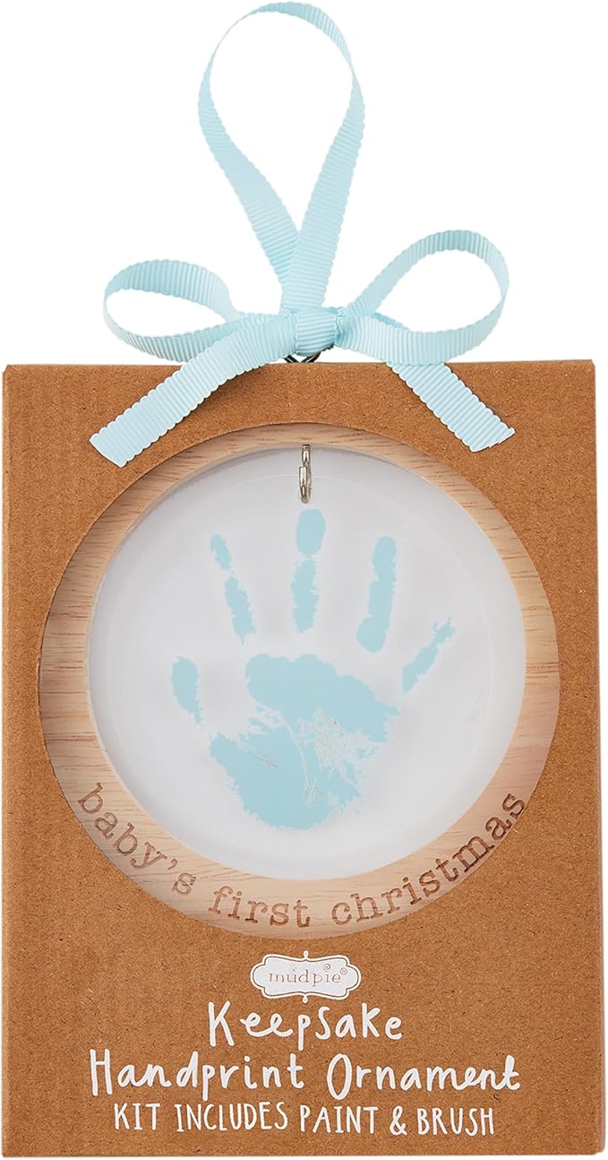 Mud Pie Blue Handprint Ornament