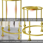 Round Garment Rack, Floor Standing Iron clothes Hanging Rack with Topper, Suitable for Large Shopping Malls Retail, Clothes Boutique Display Laundry Rooms Multi-Purpose Hanging (GOLD)