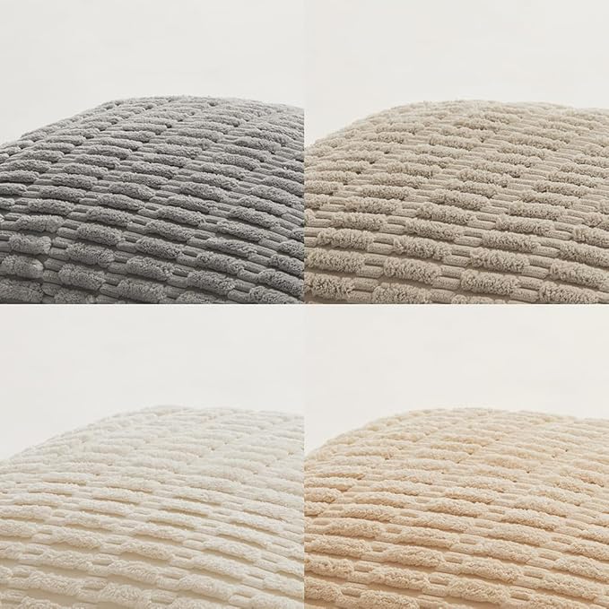 Fancy Homi 4 Packs Decorative Throw Pillow Covers for Living Room Couch Bed, Modern Farmhouse Boho Home Décor Accent Cushion Case, 28" x 28", Neutral