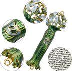 Mezuzah with Scroll for Door, Enamel&Zinc Alloy Blessing Mezuzah Case for Door, Colored Painted Mezuzha Scroll Kosher for Jewish Gifts/Jewish Decor, Christmas (Bright Green, 1.57x4.88 in)