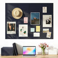 Aothia Felt Bulletin Board Tiles for Wall, 12 Pack Large 48" x 36", Felt Wall Tiles Cork Board Alternative, Adhesive Bulletin Board Tiles for Office, Classroom & Home, Navy Blue