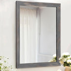 AAZZKANG Wooden Mirror Rectangle Rustic Mirrors for Wall Decorative for Bedroom Bathroom Living Room Entryway Hanging Home Decor 26"x18"