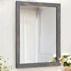 AAZZKANG Wooden Mirror Rectangle Rustic Mirrors for Wall Decorative for Bedroom Bathroom Living Room Entryway Hanging Home Decor 28"x20"