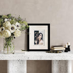 Yaetm 8x10 Double Floating Mat Picture Frame Set of 2, Display Picture 5x7 with Ivory Double Mat, Polished High Definition Real Glass, Tabletop & Wall Mounting Photo Frames, White