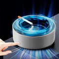 2 in 1 Multifunctional indoor smokeless ashtray, 360 °surround suction intelligent air purifier ashtray, indoor household car intelligent ashtray ((Grey)