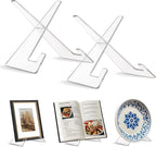 Americanflat Acrylic Easel Stand - 8" Tabletop Easel and Plate Stand - Set of 2 - Lightweight Display Holders for Photos, Cards, Frames, Books, Magazines, Albums - Home or Office Decor