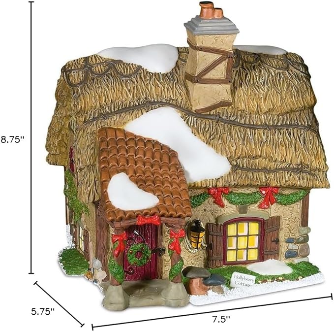 Department 56,Ceramic .58729 Dickens' Village Hollyberry Cottage Building