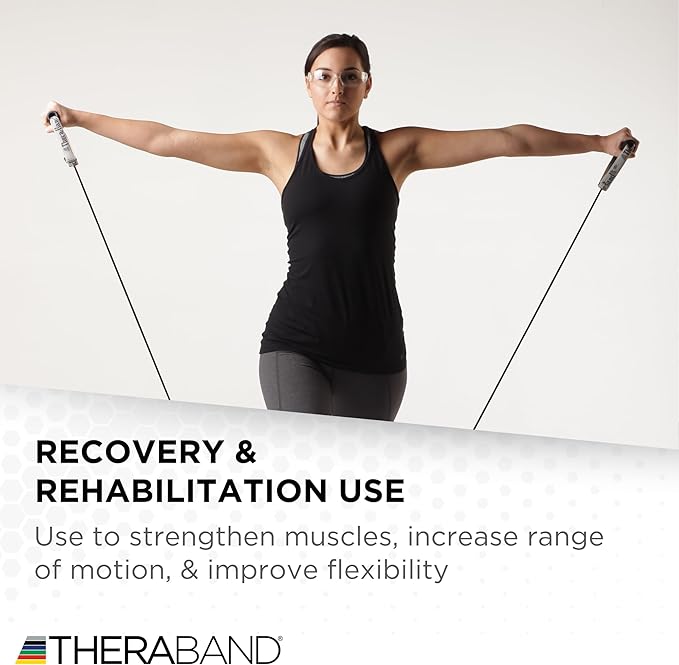 THERABAND Latex Resistance Tubing, Red, Medium Level 2, 100 ft Roll, Professional Grade Resistance Band for Exercise, Upper and Lower Body Workouts, Cut-to-Length, Color-Coded Levels