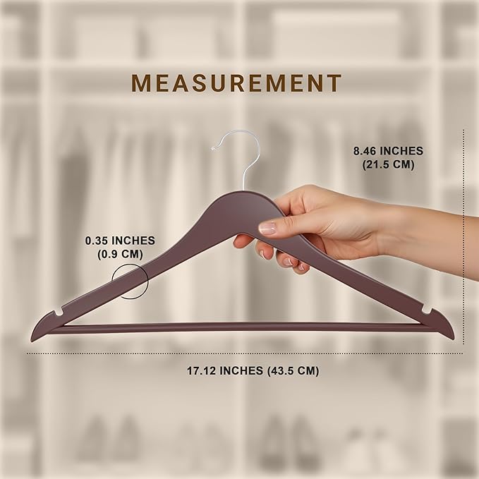 Utopia Home Premium Wooden Hangers 20 Pack - Durable & Slim Coat Hanger - Suit Hanger with 360-Degree Rotatable Hook - Wood Hangers with Shoulder Grooves (Vintage Color)