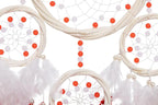 Large Rattan Dream Catchers - Deep Red Rooster Feather with Luxury Pearl, Multiring, Handmade Dreamcatcher for Bedroom, Dream Catcher for Girls, Dream Catchers for Boys, Dream Catcher Wall Decor
