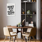 Drimiler Retro Black And White Newspaper Poster What If It All Works Out Canvas Wall Art Positive Affirming Quote Minimalist Prints Painting For Home Bedroom Dorm Wall Decor 12x18in Unframed