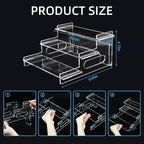 Clear Acrylic Display Risers – 3-Tier Shelf Stand for Cupcakes, Perfume, Figures, Collectibles & Desserts – Decorative Organizer for Party, Vanity, or Retail Display(Small)
