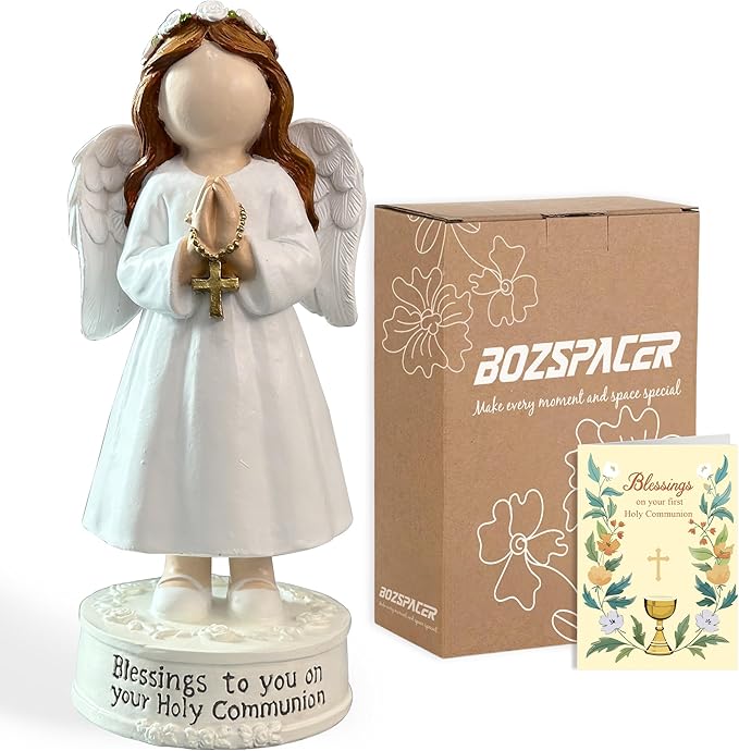 First Communion Statue for Girls, First Communion Figurine, Holy Communi Gifts, 1st Holy Communi Gift for Girls, 1st Commun Decorations Gifts Girl, Goddaughter Gift
