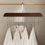 Belt Hanger 4Pcs Belt Hanger with 32 Hooks Bra Hangers for Closet,Space-Saving Wooden Closet Hanger Organizer for Ties, Scarves, Bras,Tank, Tops (2Wood Color 2White)