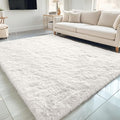 OLANLY 5x6 Area Rugs for Living Room Bedroom, Machine Washable Soft Fluffy Shaggy Bedside Rug, Indoor Floor Carpet for Kids Girls and Boys, Dorms, Nursery Rooms, Home Decor Aesthetic, Ivory