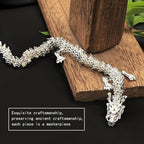 LIYAOLI 3D Printed Metal Articulated Dragon 2024 Silver Chinese Dragon Statue 9 Inch Flexible Joints Luck Statue Decor for Home Office Desk Decoration