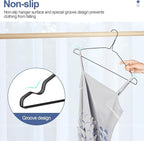 SPECILITE Wire Hangers 50 Pack, Metal Wire Clothes Hanger Bulk for Coats, Space Saving Metal Hangers Non Slip 16.7 Inch Ultra Thin, for Standard Size Suits, Shirts, Pants, Skirts-Black