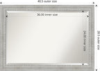 Amanti Art White Wall Mirror 28x40 Rustic White Wash Rectangle Bathroom Mirror for Wall Decor Living Room, Large Country Rustic Wood Frame, Hangs Horizonally and Vertically, Bathroom Decor, Beveled