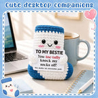 Belatelove Funny Gifts for Best Friend, Handmade Crochet Sock Doll, Birthday Gift for Women Coworker Sister, Inspirational Present Home Office Desk Decor