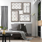 Wocred Set of 2 Rectangular Wall Mirror,Gorgeous Rustic Farmhouse Accent Mirror,Barn Wood Color Entry Mirror for Bathroom Renovation,Bedrooms,Living Rooms and More(11”x15”)
