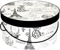 Sarah's Hat Boxes Classic Paris Hat Box – 11" x 5.5" (Dia. x Ht.) Handmade in USA – Odorless Non-Toxic Adhesive, Cording Handle – Premium Storage for Hats & Accessories