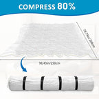 Mattress Vacuum Bag for Queen and Full Size, 78.7x98.4in Space Saver Mattress Vacuum Seal Bag with 4 Straps Dual-Zip Seal Mattress Compression Bag for Memory Foam Mattress Moving Transport Storage