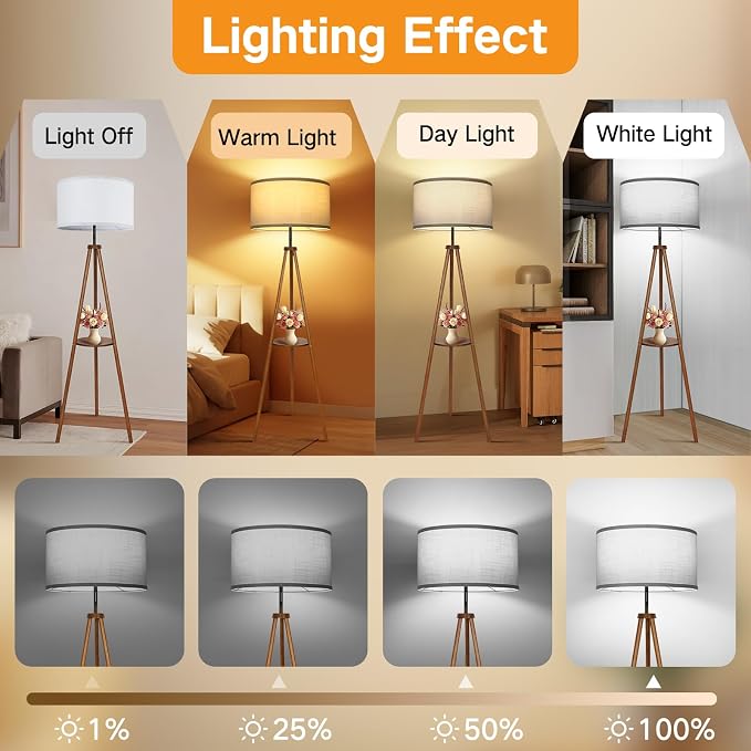 OUTON White Lamp shades Set of 2, Large Drum Lamp Shades for Floor Lamps, 16" Top x 16" Bottom x 9" High, Easy to Assemble, Replacement Linen Lampshades for Table Lamps & Bedside Lamps (1.65" Spider)
