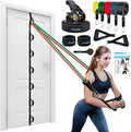 Brebebe Upgrade Door Anchor Strap for Resistance Bands Exercise, Multi Points Anchor Straps with 7 Loops+ 7 D Rings, Home Gym Workout Equipments with Ratchet Adjust Tighten Straps Not Loose, Sturdy