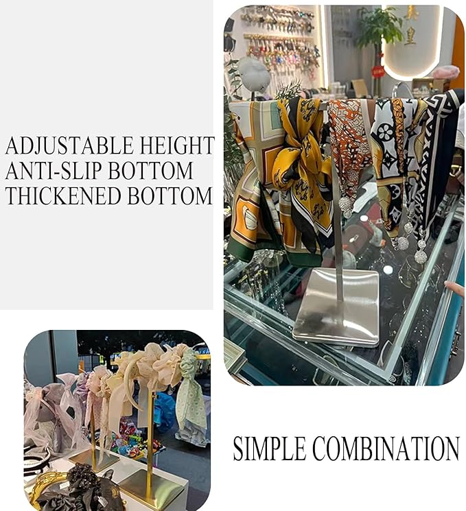 GAMAK Scarf Rack Display for Small Space, Scarf Display Stand Retail for Store Silk Neckband Girdle Pants Scarf Storage Organizer for Boutique Clothing Store (Color : Bronze)