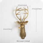 Animal Heads Wall Decor, Faux Deer Head Mount, Animal Sculptures Wall Decor, Resin Animal Head Wall Hanging Decoration for Living Room Bedroom Kitchen Gift,Deer